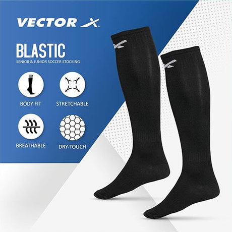 Vector X Mens Nitro-X Synthetic Leather Upper|TPU Sole Football Soccer Shoes/Studs with Socks & Shinguard Combo Walking|Lace-Up|Comfortable Sports Footwear Shoe for Adult, Men Boys