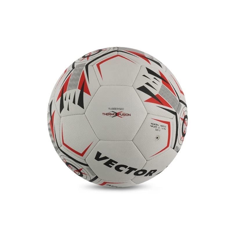 Vector X 32 Panel Impulse Rubberised Thermo Fused Indoor/Outdoor Football with Butyl Bladder, Suitable for Match and Training for Adults 15+ Years + Free Air Needle
