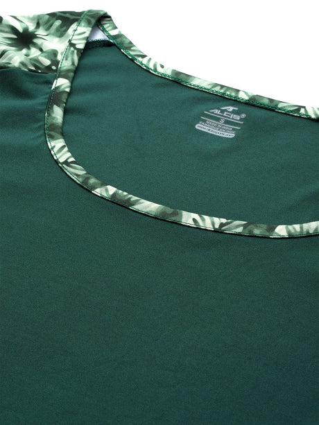 Alcis Women Green Solid Scoop Neck T-shirt | Alcis