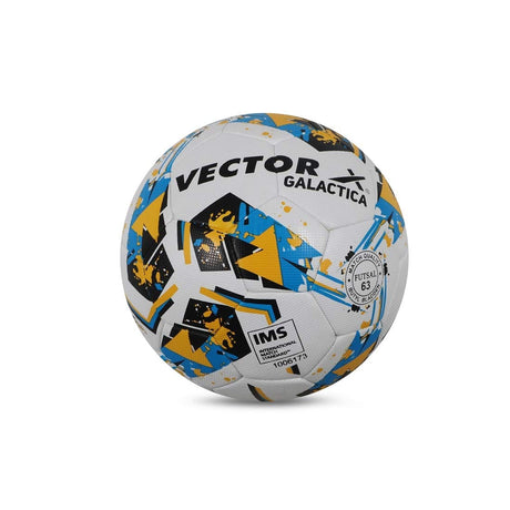 Vector X 32 Panel Galactica Rubber Thermo Fused IMS & FIFA Approved Indoor/Outdoor Futsal Football with Butyl Bladder, Multicolor, Size 4, Suitable for Match and Training for Adut and Kids 10-14 Years