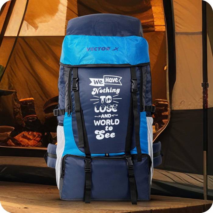 Vector X 55 L Backpack Waterproof Trekking Hiking Camping Travel Outdoor Luggage Bag with Rain Cover