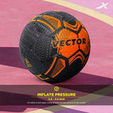 Vector X Street Soccer Rubber Moulded Indoor/Outdoor Water-Resistant Football + Pump with Butyl Bladder, Size 5, Suitable for Match and Training for Adults 15+ Years