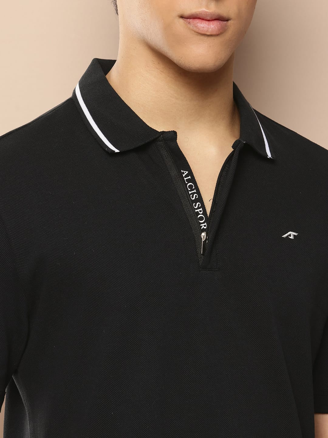 Alcis Men Hidden Zip Polo