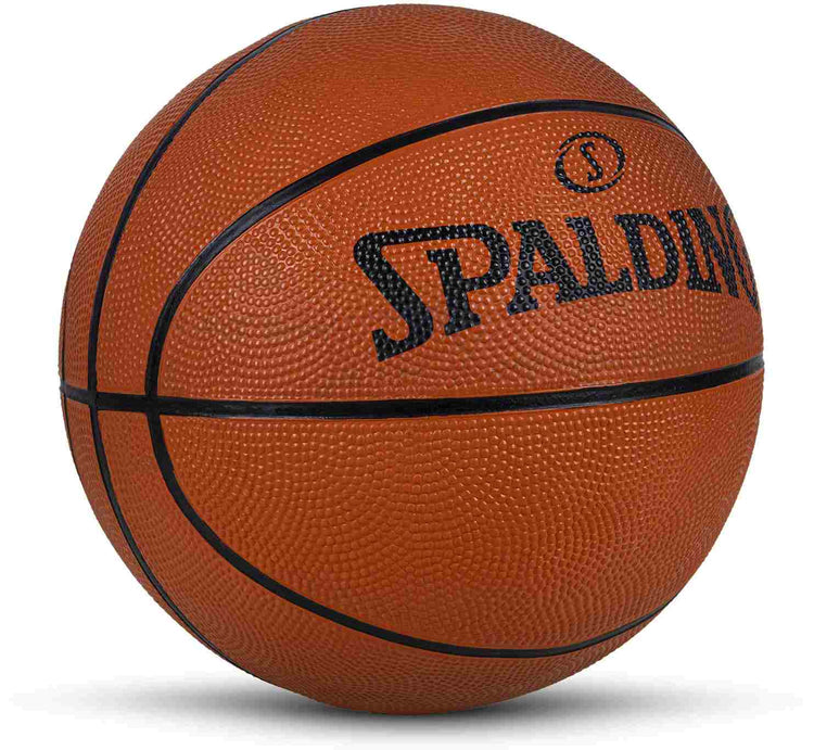 Spalding Logo 29.5" Rubber Moulded Indoor/ Outdoor Basketball + Air Pin Basketball