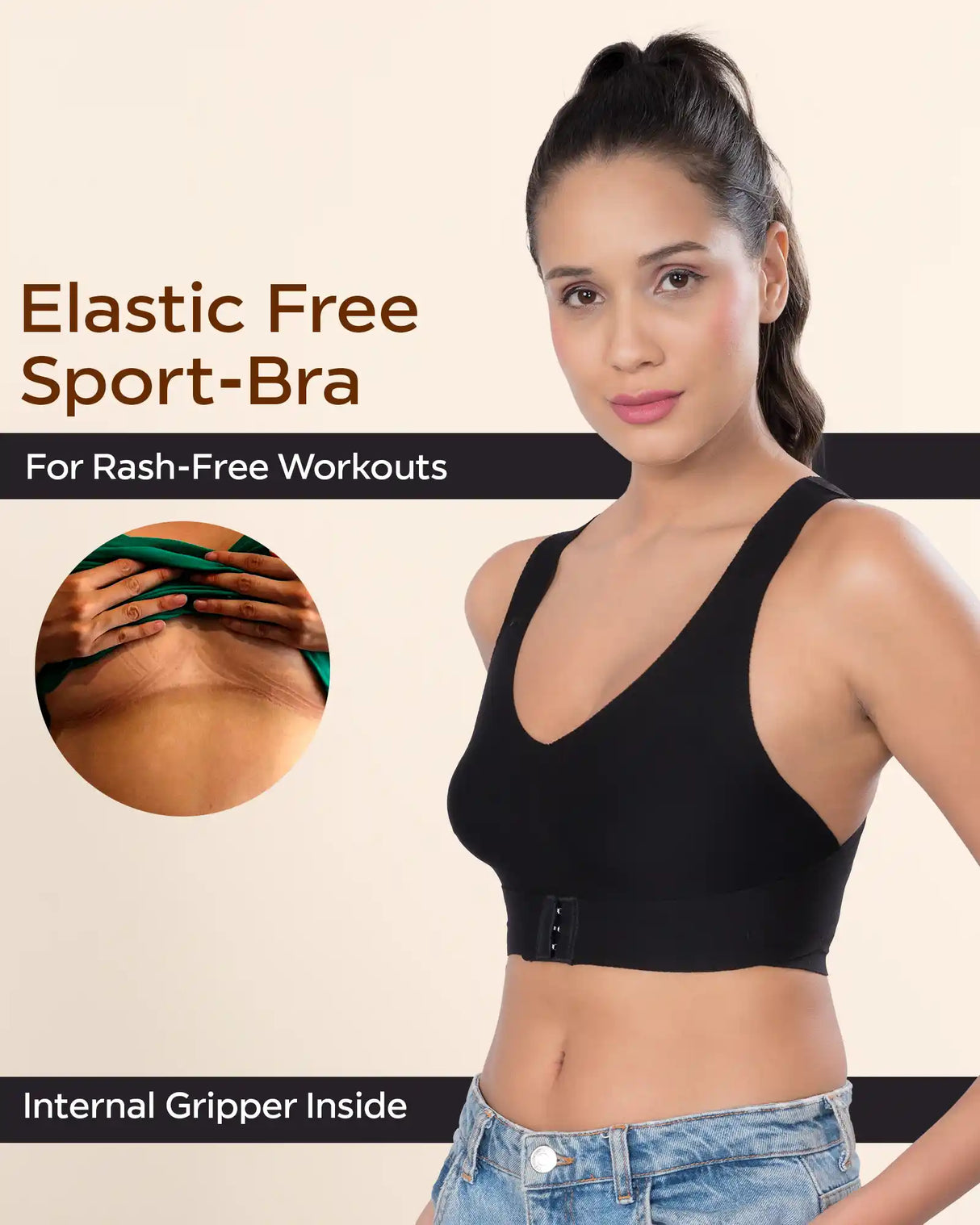Tweens Invisi-Fit Cotton Seamless Non-Padded Gym Bra - Perfect for Yoga & Low-Impact Workouts