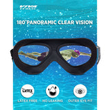 Viva Swimming Unicorn Professional Play Swimming Goggles|Anti-Fog, UV Protection|One Piece With Mirror Lens for Men & Women|Branded Case Packing