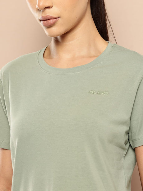 Women's Cotton Lycra Tee Green