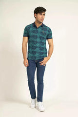 Navy Printed Polo | Cougar - KIBI SPORTS