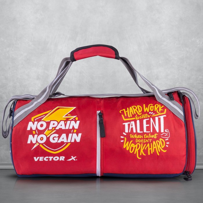 Vector X No Pain Gym Duffel 22L Sports Bag for Men and Women with Shoes Compartment Polyester | Front Utility Pocket |Durable Base | Adjustable Shoulder Strap