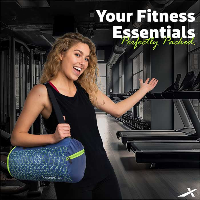 Vector X Vibe 26 LTR Duffle Gym Bag for Men & Women |Adjustable Shoulder Bag |Water Resistant |Sports & Travel Bag with Shoe Compartment & Side Pocket