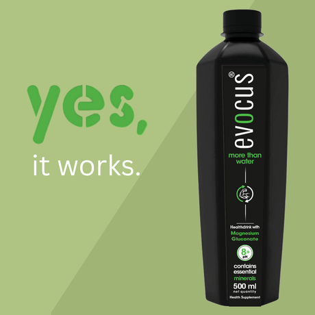 EVOCUS Black Health Drink with Magnesium Gluconate (500ml) Pack of 6 | Drink Evocus