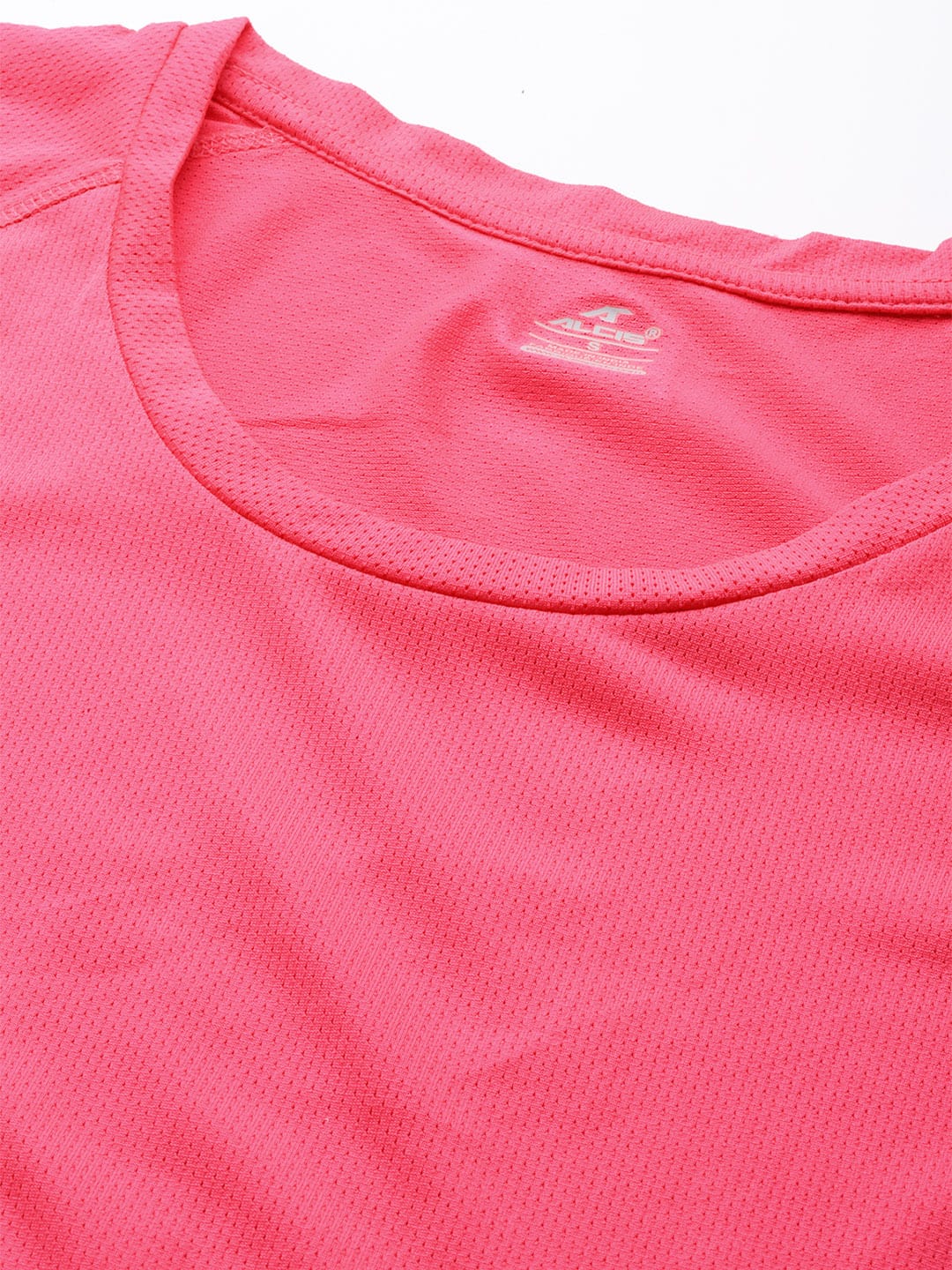 Alcis Women Fuchsia Solid Round Neck Running T-shirt