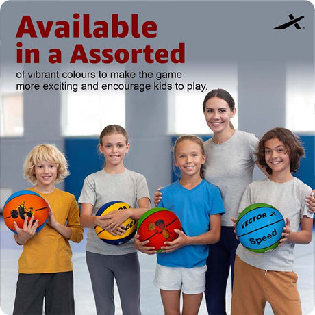 Vector X 8 Panel Speed Rubber Moulded Indoor/Outdoor Basketball with Butyl Bladder (Suitable for Practice/Match/Training) + Free Air Needle