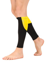 Nylon Compression Calf Sleeves (Black/Yellow)