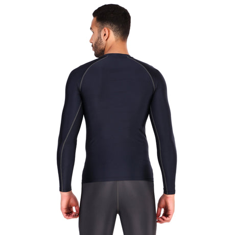 Recharge Polyester Compression Top Full Sleeve (Navy Blue)