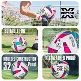 Vector X Stroke 2.0 Machine Stitched 32 Panel Football Rubber Moulded Soccer Ball with Air Pin|Indoor & Outdoor Ball|Training Practice Match Ball