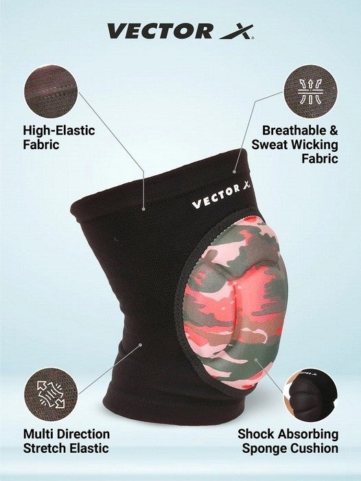 Vector X Camo Knee Support Single Piece For Sports, Pain Relief, Knee Compression Support, Exercise, Running, Cycling, Knee Cap Guard Brace Knee Support For Men And Women