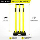 Plastic Wicket set Heavy duty Full size | Fluorescent Yellow - Synco