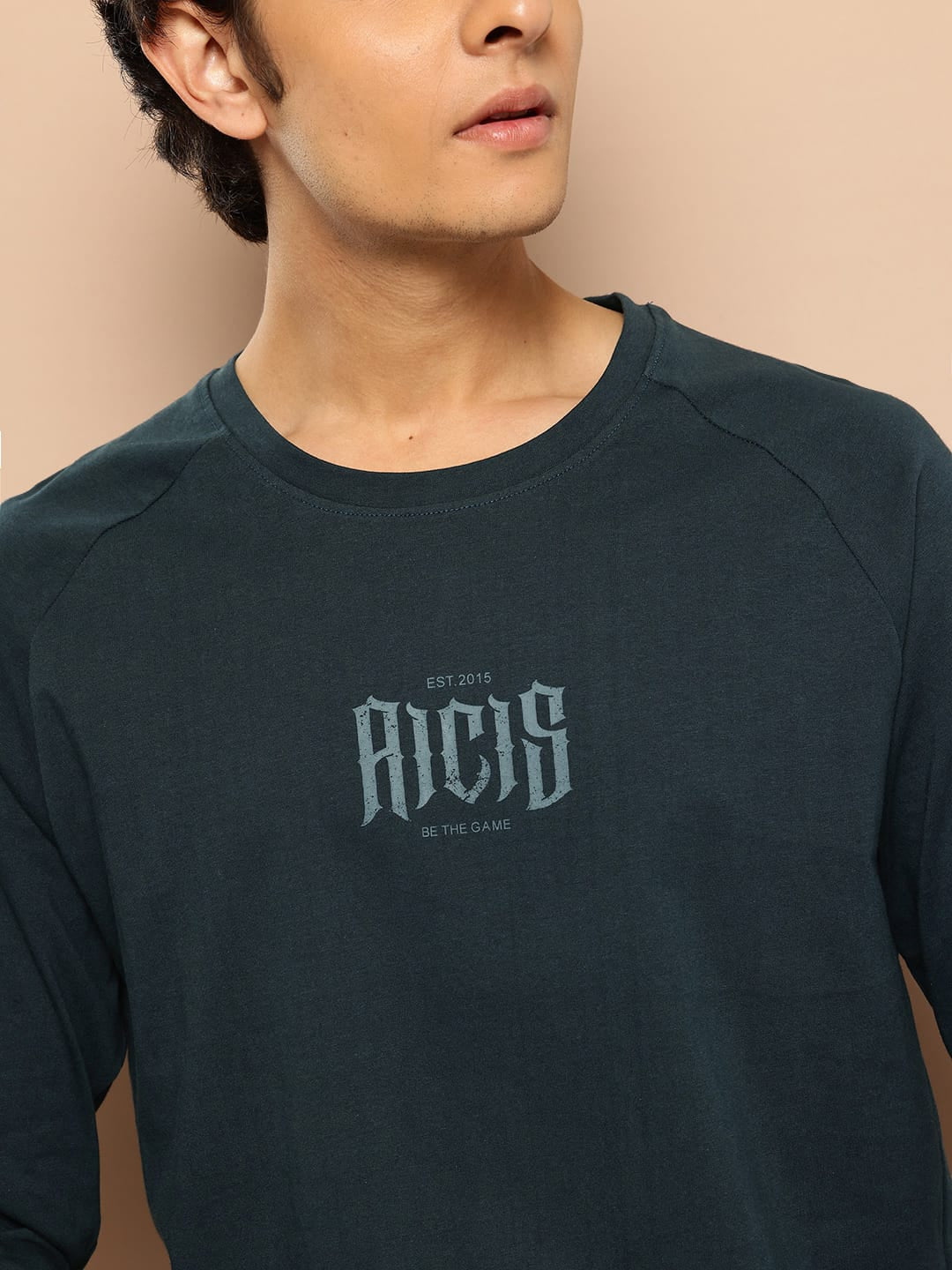 ALCIS MEN TEAL GRUNGE MARK REGLAN TEE