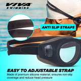 Viva Swimming VIVA-200 Swimming Goggles with Free Protective Case Pro Clear Lens & Wide-Vision Swimming Goggles with UV and Anti Fog Protection for Adult Men Women