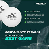 Vector X Club 1 Star Premium ABS Plastic Table Tennis Balls  High Performance TT Balls for Professional Matches and Training Ideal for Adults & Kids