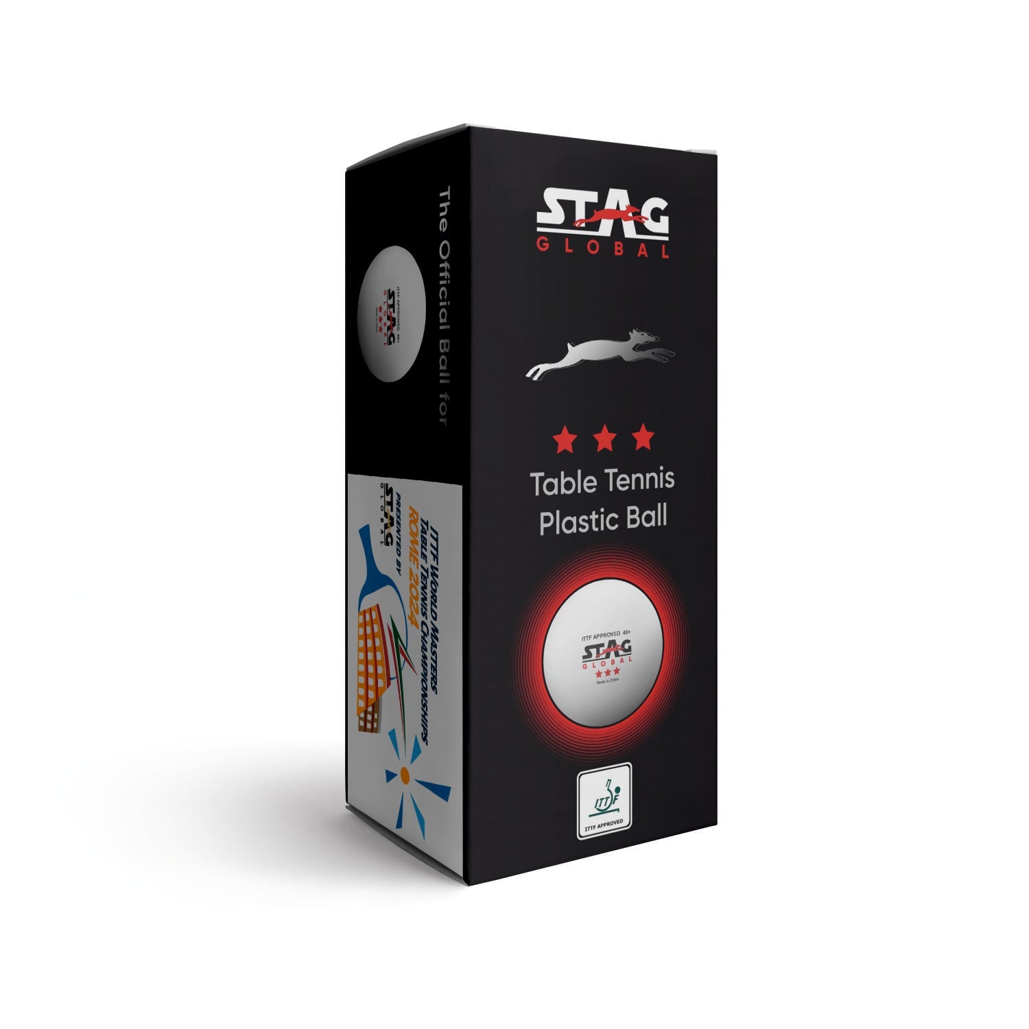 STAG GLOBAL Special Edition : Rome 2024  3 Star 40+ MM Table Tennis Ball