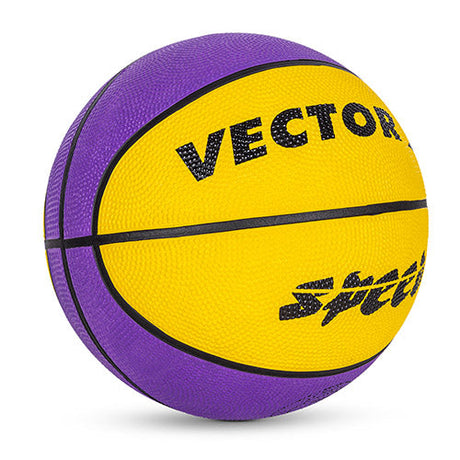 Vector X 8 Panel Speed Rubber Moulded Indoor/Outdoor Basketball with Butyl Bladder (Suitable for Practice/Match/Training) + Free Air Needle