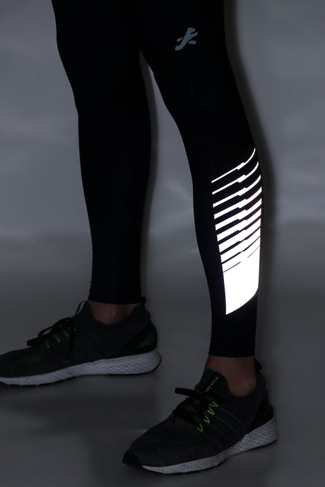 Men's Nylon Reflective Compression Pant (Military Green)