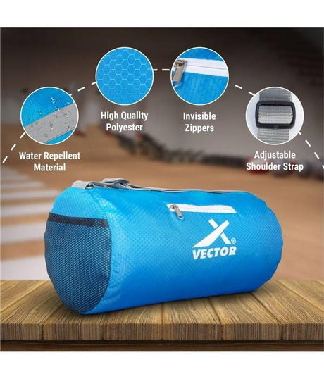 Vector X All in One Multipurpose Gym Bag Kit-Attacker 17 L Gym Sports Duffel Bag + Wrist Strap for Gym & Fitness Wrist Support + Nitro 700 ml Protein Shaker Bottle for Men & Women