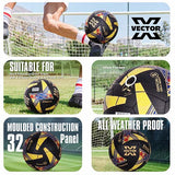 Vector X Stroke 2.0 Machine Stitched 32 Panel Football Rubber Moulded Soccer Ball with Air Pin|Indoor & Outdoor Ball|Training Practice Match Ball