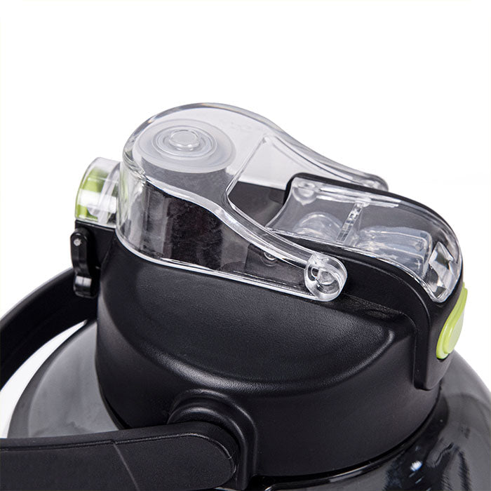 Vector X 1 Day 1 Bottle Gallon Plastic Large 3 Ltr Water Jug- with Time Marker|Non Slip Handle|Strong and Adjustable Strap|Durable Carry Handle| Reusable Gym Sports Outdoor|BPA-Free, Unbreakable, Freezer Safe (Black)