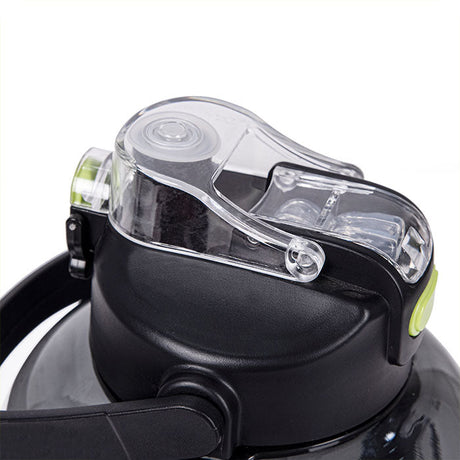 Vector X 1 Day 1 Bottle Gallon Plastic Large 3 Ltr Water Jug- with Time Marker|Non Slip Handle|Strong and Adjustable Strap|Durable Carry Handle| Reusable Gym Sports Outdoor|BPA-Free, Unbreakable, Freezer Safe (Black)