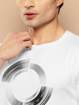ALCIS MEN WHITE GEOMATRIX GRAPHIC TEE