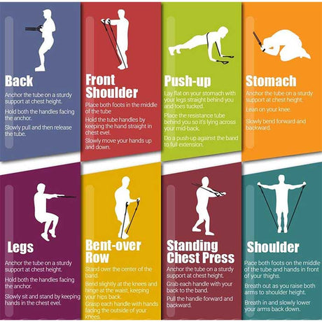 Vector X JF-1100 Resistance Tube with Foam Handles, Door Anchor for Exercise & Stretching, Suitable in Home & Gym Workout for Men & Women