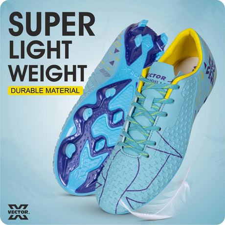 Vector X Thriller 3D Fully Embossed Textured Upper|Football Shoe/Studs| Double Colored TPU Sole| Soft Insocks Cushion|Light Weight soccer shoes For Men