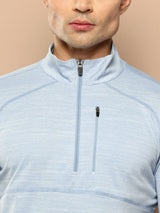 ALCIS MEN BLUE ZIPFLEX TEE