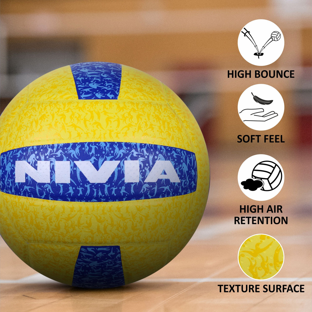 NIVIA G-2020, 18 Panels, Nova Soft PU Pasted with Grainy & Dimpled Texture, Butyl Threadwounded Bladder, Match Ball Standard, Made for Tournaments , to Play on All Kind of Indoor & Outdoor Surfaces