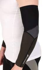 Nylon Compression Arm Sleeves (Black/Dark Grey/Green)