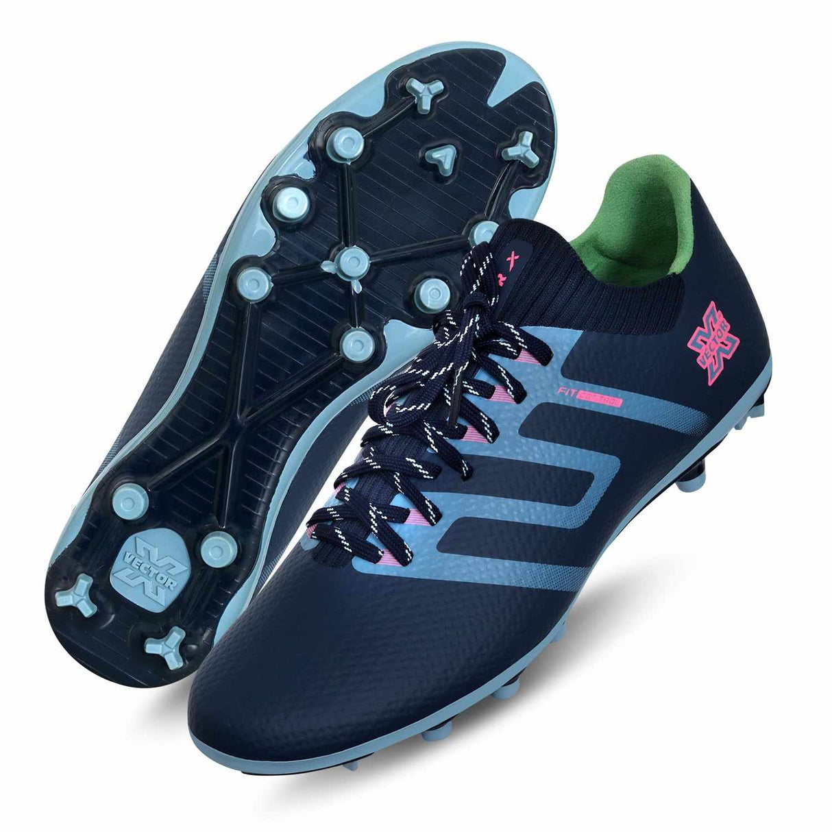 Vector X Maestro 3D Texture TPU Fusing Upper with TPU Sole, Primeknit Sock for Grip, Soccer Football Studs,Durbale, Lightweight
