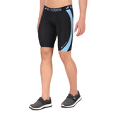 Nylon DC Curve Compression Shorts and Half Tights For Men (BLACK/AQUA)