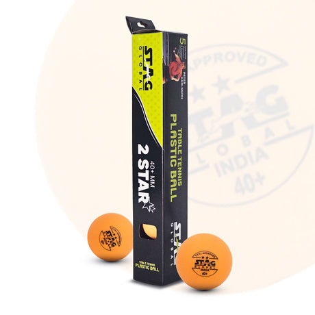 STAG GLOBAL 2 Star Plastic Table Tennis Ball Orange Available Pack Of 12 ,30, 72, 90