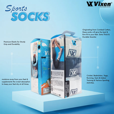 VIXEN SPORTS SOCKS GRIPPER (Pack of 3 pcs)