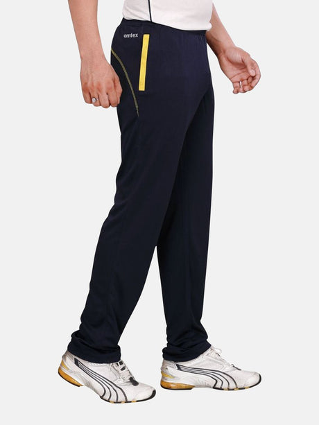 Omtex Royal Track Pants - 06 For Men - Navy Blue/Yellow | Omtex