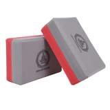 Vedam High Density EVA Foam Yoga Block Set of 2 For Men & Women (Red/Grey)