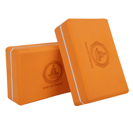 Vedam Yoga Block Set of 2 (Orange) | Industrial