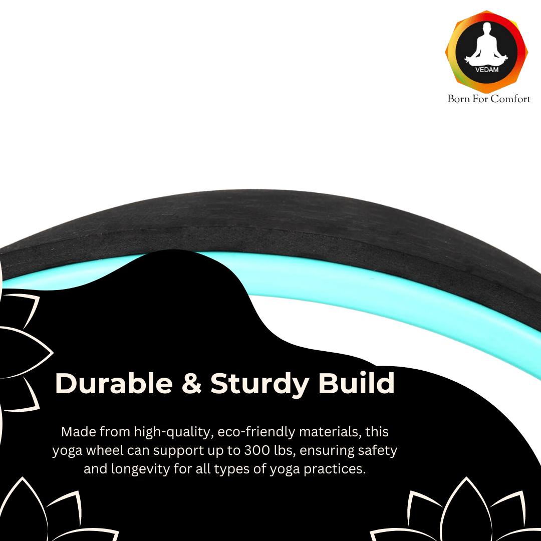 Vedam Yoga Wheel  13 x 5.5 in (Black/Teal Blue)