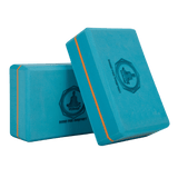 Vedam High Density EVA Foam Yoga Block Set of 2 For Men & Women (Aqua orange)