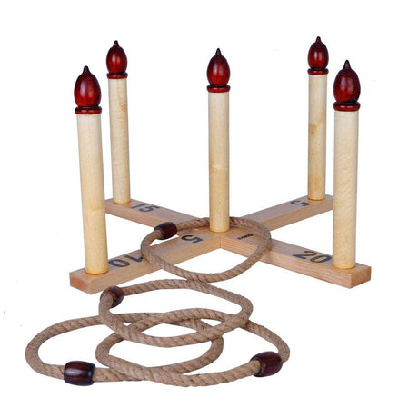 SYNCO Wooden Quoits Hoopla Throw Game for Toddlers (Kids) – Fun and Engaging Ring Toss Game