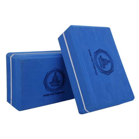 Vedam Yoga Block Set of 2 (Blue) | Industrial