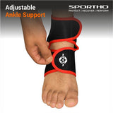 NIVIA Ankle Support With Adjustable Velcro, Ankle Sleeves, Braces or Wraps , For Injury Prevention  Available in  S | M | L  | XL & Black / Red Color , Used for Rehabilitation & Recovery